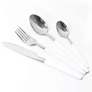 Venta caliente 100% Juego de cubiertos de oro de calidad estándar Diseño de lujo Juego de cubiertos de latón hecho a mano Juego de cubiertos Mango acrílico Color personalizado - Product Image 2