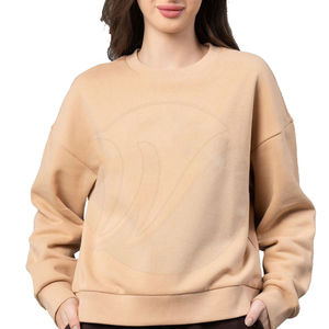 เสื้อสวมหัวแขนยาวผ้าฝ้าย260กรัมสำหรับผู้หญิงใส่ในฤดูหนาวมีฮู้ดคอกลมมีลายปัก3D หลากสีสามารถปรับแต่งได้ - Product Image 1