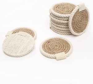 Jute and Cotton Rope <b>Table</b> <b>Coaster</b> for Mats & Pads Eco-Friendly Natural Twine Wedding Decoration Family Gathering Parties - Product Image 5