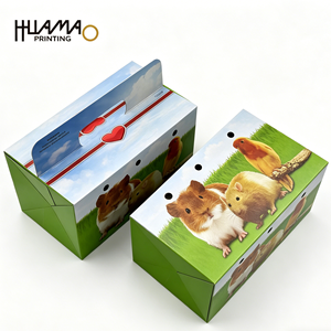 OEM Recyclable Custom Printed Cardboard Gift <b>Box</b> with Handle Breathable <b>Packaging</b> for <b>Small</b> Pets Snacks Toys kraft paper <b>box</b> - Product Image 2