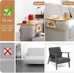 <b>Sofa</b> Arm <b>Tray</b> Bamboo Couch Arm Table with Couch Cup Holder Foldable Armrest <b>Tray</b> Clip on Wide Couches for Eating Drinks - Product Image 5