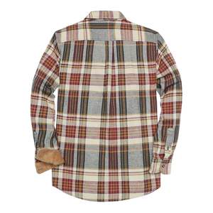 Camisa de Franela a Cuadros para Hombre, Camisa Gruesa con Forro Polar, Camisa Cálida de Invierno, Manga Larga, Informal, para Trabajar, con Botones, de Algodón - Product Image 2