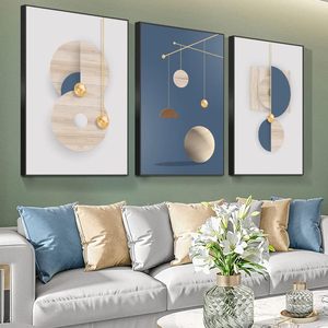 MPLONG Wall Art 3 Pieces <b>Framed</b> Wall Art Canvas <b>Print</b> Set Minimalist Medieval Geometric Circle Abstract Illustration - Product Image 1