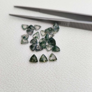 6mm Natural verde musgo ágata trillón forma piedra preciosa suelta fabricante al por mayor Venta caliente piedras de ágata facetadas listas para enviar - Product Image 3