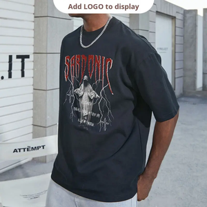 Fabricant de vêtements, impression personnalisée, broderie, t-shirts oversize en coton 100% 260 g/m² pour hommes - Product Image 4