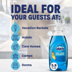 Jabón Líquido para Platos Dawn Ultra, Detergente para Lavavajillas, Elimina Grasa, Aroma Original, 5.8 oz (Paquete de 24) - Product Image 2