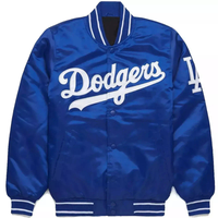 Blouson Bomber de Baseball Brodé pour Homme, Veste Collège Varsity en Polyester à Manches Longues, Coupe-Vent avec Boutons, Manteau Enduit