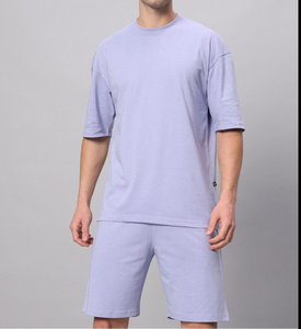 Conjunto de Camiseta y Pantalones Cortos Casuales de Verano para Hombre de Alta Calidad, Conjunto de 2 Piezas con Estampados Sólidos, Conjuntos Deportivos al por Mayor - Product Image 1