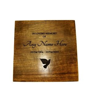 Urna para cenizas humanas, cremación funeraria de madera hecha de madera de mango, ataúd personalizado para cenizas humanas a medida con láser - Product Image 3