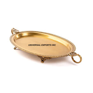 Bandeja de chocolate de lujo de metal Plato de chocolate hecho a mano con acabado de plata Bandeja de chocolate al por mayor con estilo clásico - Product Image 4