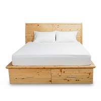 Maßgefertigtes 3-teiliges Modernes Schlafzimmermöbel-Set Hochwertige Langlebige Akazien-/Kiefernholz-Bett-Schubladen-Kommode Nachttisch Vietnam