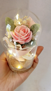 All'ingrosso sapone LED fiore conservato rosa in cupola di vetro per san valentino compleanno & regali di natale - Product Image 5