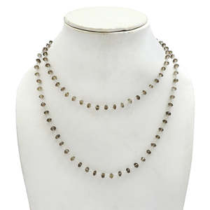 Pierre de Quartz Fumé Ronde en Argent Sterling Massif 925 Ethnique Boho Cluster Femme Collier Disponible à Prix Raisonnable pour les Filles - Product Image 2