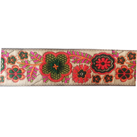 Cinta de tela para costura artesanal de 1,10 pulgadas, cinta de tela decorativa tejida Jacquard con patrón de flores para bricolaje