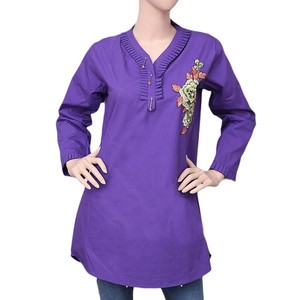 Kurti Corto Bordado para Mujer - Morado - Product Image 3