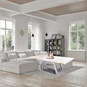 Mesa de Diseño Moderno y Lujoso de Metal y Mármol con Funcionalidad Multiusos para Hoteles, Restaurantes o Cafeterías - Product Image 3