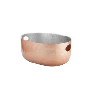 Cubo de Hielo para Eventos y Bodas con Borde Grabado, Acabado Metálico Pulido y Martillado para Fiestas, Zahid Exports - Product Image 2