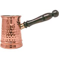 Cafetière turque en laiton martelé à la main, écologique, 250 ml, pour cuisinière, avec poignée en bois, Ibrik Cezve