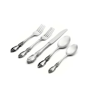 Design Silver Plated Stainless Steel <b>Cutlery</b> <b>Set</b> Durable Rust Resistant for Dining & Special Occasions Mirrored Steel - Product Image 2