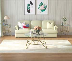 Mini table d'appoint en laiton et verre, style Hollywood Regency, support pour plantes, décoration d'intérieur, table en laiton, plateau rond - Product Image 2