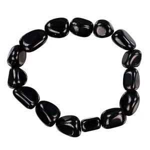 <b>Bracelet</b> <b>Black</b> Agate Tumbled Stone <b>Bracelet</b> Crystal Gemstone Fashion Jewelry Men and <b>Women</b> Gift Energy Meditation - Product Image 1