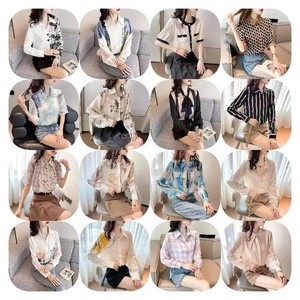 Maglietta a maniche lunghe da <span class=keywords><strong>donna</strong></span> camicette da <span class=keywords><strong>donna</strong></span> eleganti personalizzate alla moda camicie da <span class=keywords><strong>donna</strong></span> con stampa floreale Vintage - Product Image 1