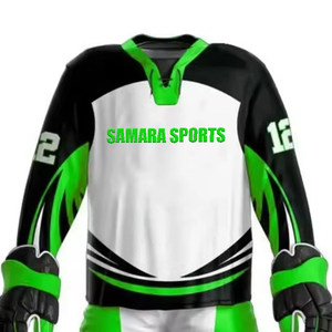 Uniformes de hockey sobre hielo con logotipo personalizado Conjunto de camisetas sublimadas de sarga de aparejos con camiseta de hockey sobre hielo con logotipo personalizado - Product Image 5