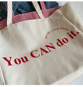 Sac à bandoulière en toile simple et durable, grande capacité, sac fourre-tout en toile personnalisé avec impression de lettres pour un usage quotidien - Product Image 3