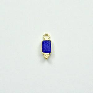 Pendentifs en pierre précieuse saphir teinte rectangulaire 4x6 mm en gros pour bricolage - Fabrication de bijoux en argent sterling 925 - Product Image 1