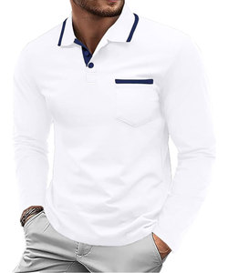 Polo à manches courtes en coton 100% à séchage rapide pour homme Chemise de golf en jersey piqué Motif brodé tricoté - Product Image 1