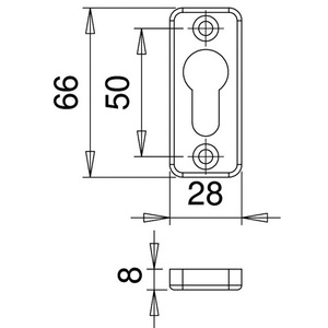 Aluminium F1 Escutcheon 3319/0003 <b>Key</b> Rosette 8mm PZ <b>Square</b> EDI Decorative Accessory for Office - Product Image 3