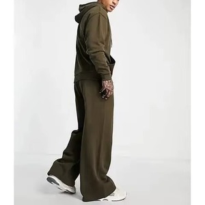 Ensemble jogging deux pièces pour homme, nouveau design du fabricant personnalisé, pantalon de survêtement évasé et sweat-shirt ample, effet délavé soleil - Product Image 1