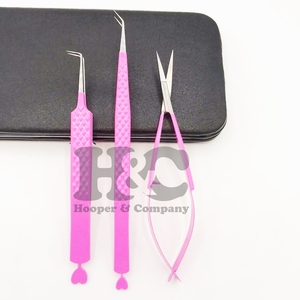 Nouvel arrivage Pince à épiler en forme de cœur rose Botte à 90 degrés Logo personnalisé Extension de cils à volume durable Pince à épiler en acier inoxydable vison - Product Image 2