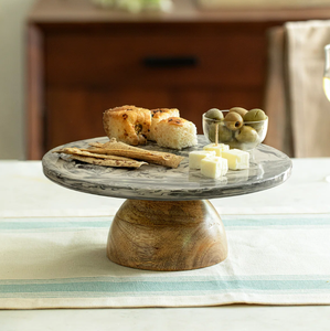 ที่วางเค้กไม้ธรรมชาติทำจากไม้หินอ่อนธรรมชาติเครื่องใช้ในครัว - Product Image 1