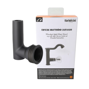 Rubinetto Koricini Nero Opaco con Uscita Acqua Rotonda, Supporto Doccia e Connessione Flessibile - Product Image 3