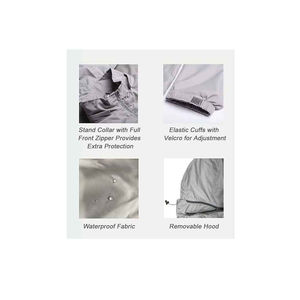 Veste coupe-vent à capuche pour homme, tissu imperméable et respirant, légère, décontractée, performance, vêtements d'extérieur, streetwear, hiver - Product Image 6