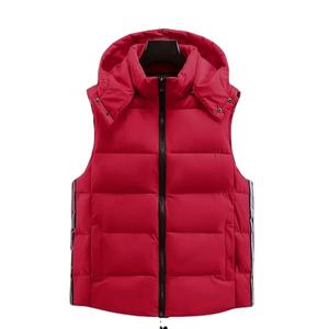 Chaleco informal de invierno a prueba de viento para hombre, chaleco sin mangas con cuello levantado, diseño de carga para exteriores con patrón sólido de talla grande - Product Image 3