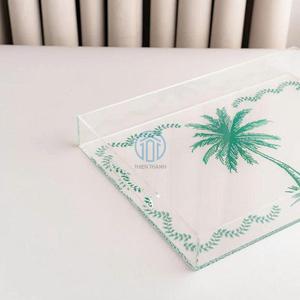 Custom Acrylic Engraved <b>Tray</b> with Palm Tree Design, Wholesale Decorative Acrylic Serving <b>Tray</b> - Product Image 3