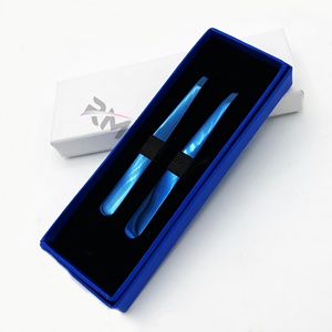 ชุดแหนบถอนขนคิ้ว RMI คุณภาพสูง สีฟ้าพลาสมา แบบตรงและแบบงอ - Product Image 1