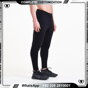 Logo personnalisé Pantalon de survêtement chiné pour hommes Confortable coupe fuselée French Terry Plain Jogger Taille haute Mi Anti-rides Coton ample foncé - Product Image 3