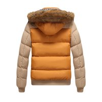 Blouson matelassé d'hiver à capuche pour homme grande taille, color-block, en tissu toile respirant pour l'extérieur 2026