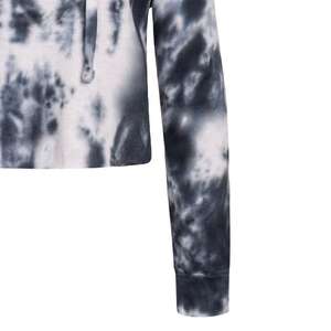 Manufacturer Custom <b>Women</b> High Quality Embroidery Patch Crop <b>Top</b> Hoodie Acid Wash Distressed Cropped Hoodies for <b>Women's</b> - Product Image 3