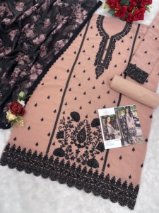 Traje paquistaní moderno de diseñador para mujer, trabajo de lentejuelas bordadas elegantes para fiestas y eventos festivos - Product Image 2