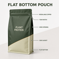 Poudre de protéines végétales en sachet avec bec verseur, emballage personnalisé en kraft de qualité alimentaire thermoscellable, 100 pièces MOQ, 1 kg à 5 kg pour aliments pour animaux de compagnie