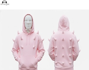 Sweat à capuche masque d'hiver de haute qualité avec HHorns Streetwear Design Polyester/Coton polaire teint uni fabriqué par ONSTYLE SPORTS - Product Image 4