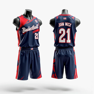 Uniformes de baloncesto sublimados personalizados completos, conjuntos de ropa deportiva para hombres, secado rápido, transpirable, alta calidad, 100% poliéster, baloncesto - Product Image 3