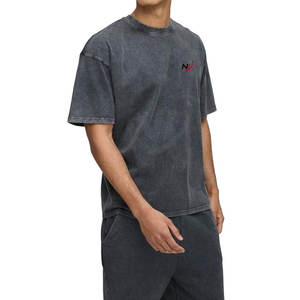 Camisa de lavado de ácido de color sólido informal para hombres y ropa de invierno corta ropa de moda transpirable - Product Image 1