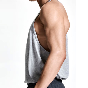 Logo personnalisé coton hommes Gym débardeur musculation Sport Muscle couleur bloc col rond sans manches t-shirt hommes débardeur - Product Image 4