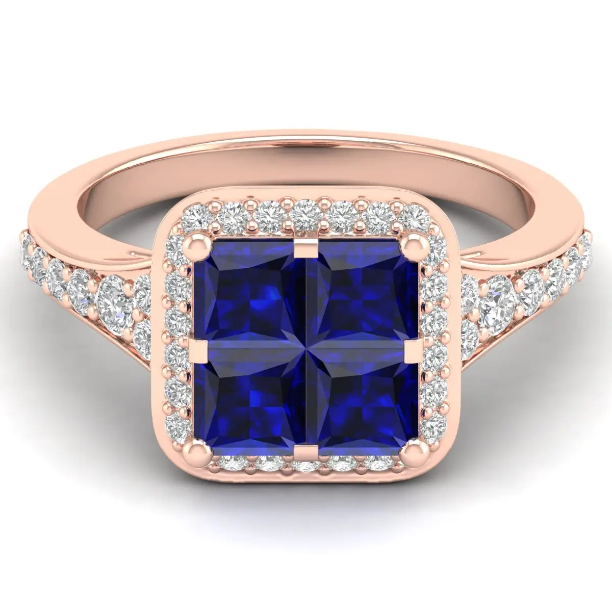 Натуральный настоящий бриллиант синий сапфир половина вечности обручальное кольцо 14k сплошное розовое золото драгоценный камень кольцо ручной работы ювелирные изделия оптом