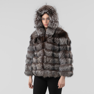 แจ็คเก็ตขนสุนัขจิ้งจอกมีฮู้ด, เสื้อโค้ท - Product Image 1